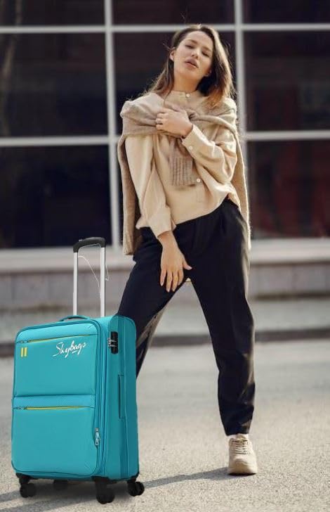 Skybags Polyester 4W Exp Strolley (Grey, Small)