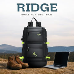 Skybags Ridge V2 45L Weekender Backpack | Premium Polyester | 17-Inch Laptop & Shoe Compartment | Front Access Pockets with Raincover | Travel, Casual & Outdoor Backpack for Men & Women (Black) - Goyalsons ShopMax