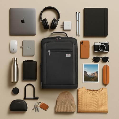 VIP VOGUE 17 Inch Compatible Laptop Backpack 27L + 5L Expandable | Water-Resistant with 3 Compartments | Padded Laptop Sleeve, Side Bottle Pocket | Office & Travel Backpack for Men & Women (Black) - Goyalsons ShopMax
