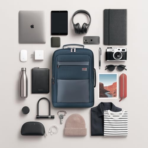 VIP Legacy 17 Inch Convertible Laptop Backpack 25L | Water-Resistant with USB Charging Port | Padded Laptop Sleeve, 3 Compartments, Front Organizer | Office & Travel Backpack for Men & Women (Navy) - Goyalsons ShopMax