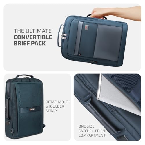 VIP Legacy 17 Inch Convertible Laptop Backpack 25L | Water-Resistant with USB Charging Port | Padded Laptop Sleeve, 3 Compartments, Front Organizer | Office & Travel Backpack for Men & Women (Navy) - Goyalsons ShopMax