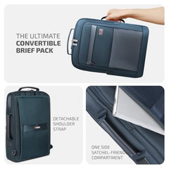 VIP Legacy 17 Inch Convertible Laptop Backpack 25L | Water-Resistant with USB Charging Port | Padded Laptop Sleeve, 3 Compartments, Front Organizer | Office & Travel Backpack for Men & Women (Navy) - Goyalsons ShopMax