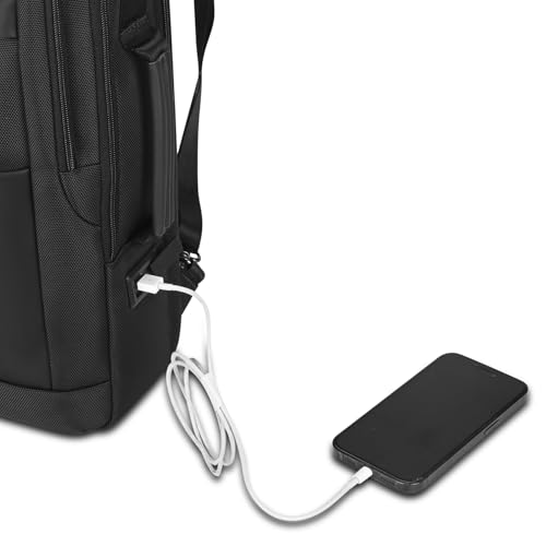 VIP Legacy 17 Inch Convertible Laptop Backpack 25L | Water-Resistant with USB Charging Port | Padded Laptop Sleeve, 3 Compartments, Front Organizer | Office & Travel Backpack for Men & Women (Black) - Goyalsons ShopMax