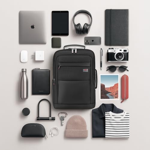 VIP Legacy 17 Inch Convertible Laptop Backpack 25L | Water-Resistant with USB Charging Port | Padded Laptop Sleeve, 3 Compartments, Front Organizer | Office & Travel Backpack for Men & Women (Black) - Goyalsons ShopMax
