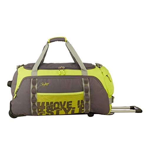 Skybags Polyester Solid Pattern Hustle Dft 55 (Green, Small, Wheel Duffle)
