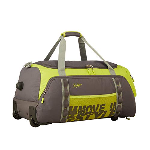Skybags Polyester Solid Pattern Hustle Dft 55 (Green, Small, Wheel Duffle)