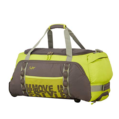 Skybags Polyester Solid Pattern Hustle Dft 55 (Green, Small, Wheel Duffle)