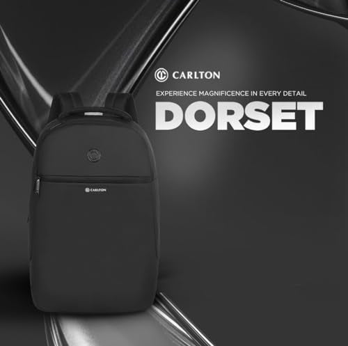 CARLTON Laptop Backpack 22L With Rain Cover, Pockets for Hard drive, Passport Pocket & Air Cushion System |Midnight Black | Dorset 04 - Goyalsons ShopMax