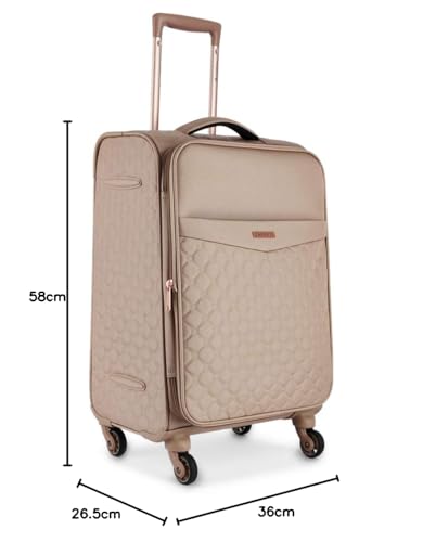 Caprese Alexandria 58 Cms Polyester Softsided Cabin Luggage (Blush) - Goyalsons ShopMax