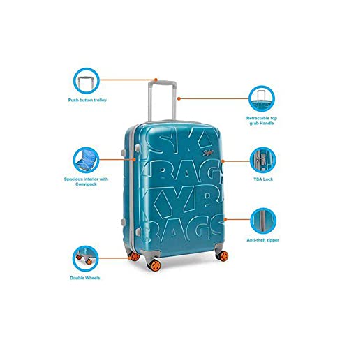 Skybags Polycarbonate Hard 37 inch suitcase(S21SKRAMPNXTMED001_blue) - Goyalsons ShopMax