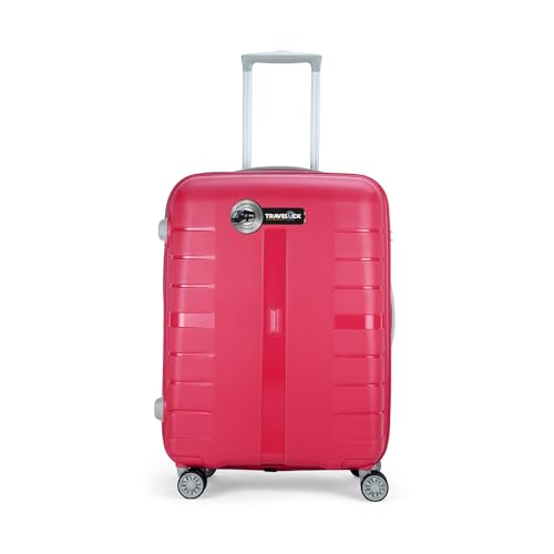 Aristocrat Plastic Shield 8 Spinner Wheel Hard Trolley Bag 67 360 Coral, Medium