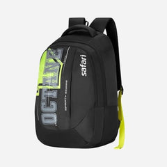 Safari Velocity 16 Casual Backpack, 2 Compartments with Side and Front Pocket, Padded Back & Shoulders, 32L, (Black)