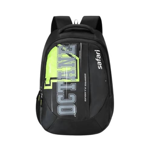 Safari Velocity 16 Casual Backpack, 2 Compartments with Side and Front Pocket, Padded Back & Shoulders, 32L, (Black)