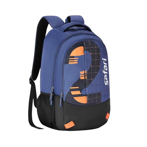 Safari Velocity 16 Casual Backpack, 2 Compartments with Side and Front Pocket, Padded Back & Shoulders, 32L, (Blue) - Goyalsons ShopMax