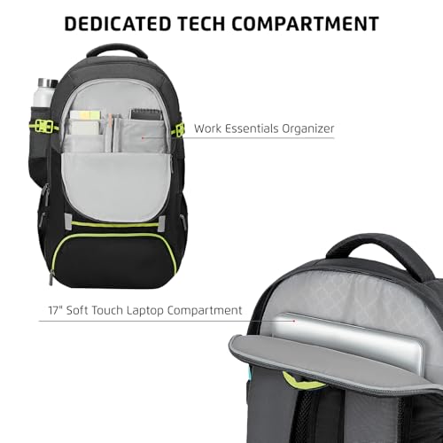 Safari Hunt 2 Rucksack Laptop Backpack Bag with Shoe Pocket, 2 Compartments, Compression Straps, Large Size Travel Bag for men & women, Boys & Girls, Outdoor Travel, Hiking, Trekking, Black - Goyalsons ShopMax