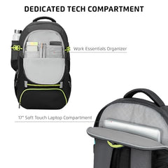 Safari Hunt 2 Rucksack Laptop Backpack Bag with Shoe Pocket, 2 Compartments, Compression Straps, Large Size Travel Bag for men & women, Boys & Girls, Outdoor Travel, Hiking, Trekking, Black - Goyalsons ShopMax