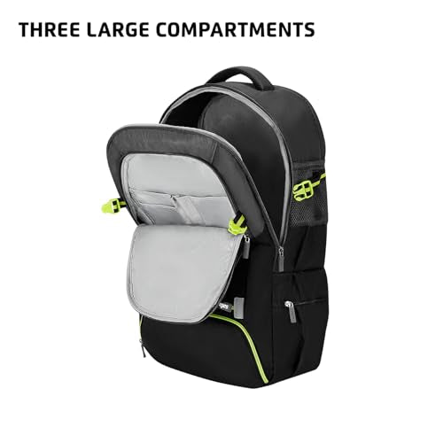 Safari Hunt 2 Rucksack Laptop Backpack Bag with Shoe Pocket, 2 Compartments, Compression Straps, Large Size Travel Bag for men & women, Boys & Girls, Outdoor Travel, Hiking, Trekking, Black - Goyalsons ShopMax