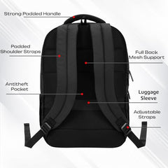 Safari Smart Plus 2 30L Formal Business Laptop Backpack Bag for Man & Women, Ideal for Office Use for men/School/College Boys and Girls, 2 Compartment, Antitheft pocket, Trolley Sleeve & Organizer