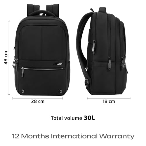 Safari Smart Plus 2 30L Formal Business Laptop Backpack Bag for Man & Women, Ideal for Office Use for men/School/College Boys and Girls, 2 Compartment, Antitheft pocket, Trolley Sleeve & Organizer