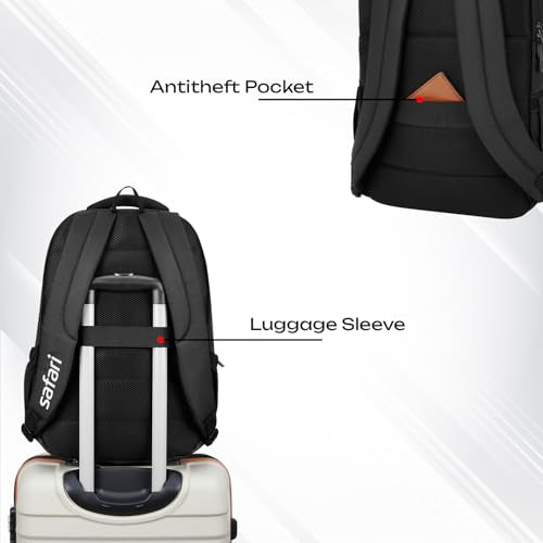 Safari Smart Plus 2 30L Formal Business Laptop Backpack Bag for Man & Women, Ideal for Office Use for men/School/College Boys and Girls, 2 Compartment, Antitheft pocket, Trolley Sleeve & Organizer