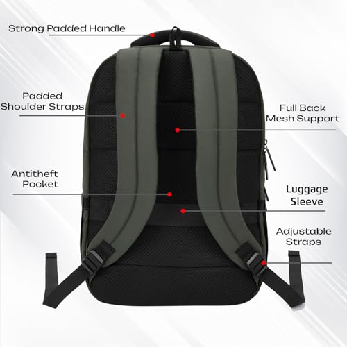 Safari Smart Plus 2 30L Formal Business Laptop Backpack Bag for Man & Women, Ideal for Office Use for men/School/College Boys and Girls, 2 Compartment, Antitheft pocket, Trolley Sleeve & Organizer