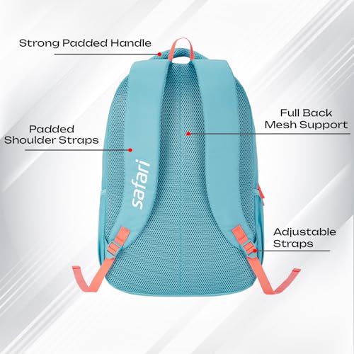 Safari Sigma 36L School bag for Boys and Girls, Office use/travel bag for man & women, Casual 3 Compartment Printed Large Men's Backpack Bags with Organizer, File holder, Color - Sage Green