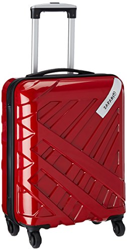 Safari Strobe Polycarbonate 54 cms New Red Hard Sided Cabin Luggage (Strobe-55-New-Red-4wh) - Goyalsons ShopMax