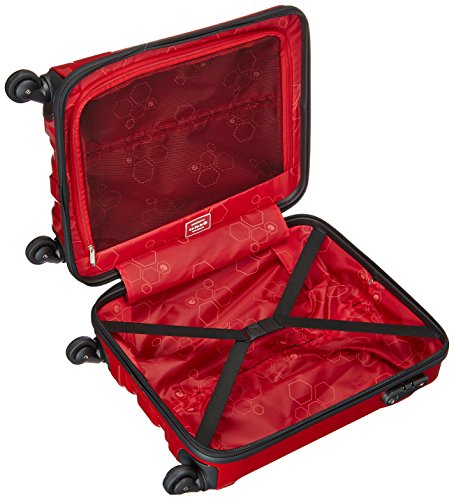 Safari Strobe Polycarbonate 54 cms New Red Hard Sided Cabin Luggage (Strobe-55-New-Red-4wh) - Goyalsons ShopMax