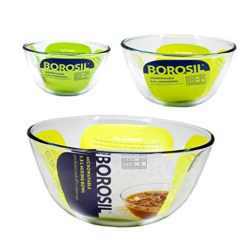 Borosil Glass Mixing & Serving Bowl, Oven & Microwave Safe Bowl, 500 ml, Borosilicate Glass, Clear