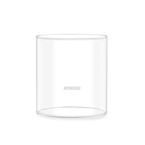 Borosil Medium Size Mangal Diya Decorative Brass Glass Oil Lamp | Tea Light Holder | Diya with Borosilicate Glass | Puja Dia for Mandir | Lantern Diya with Glass Cover