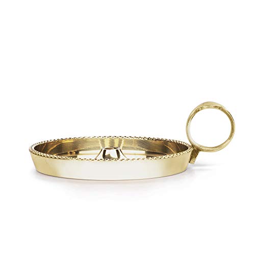 Borosil Medium Size Mangal Diya Decorative Brass Glass Oil Lamp | Tea Light Holder | Diya with Borosilicate Glass | Puja Dia for Mandir | Lantern Diya with Glass Cover