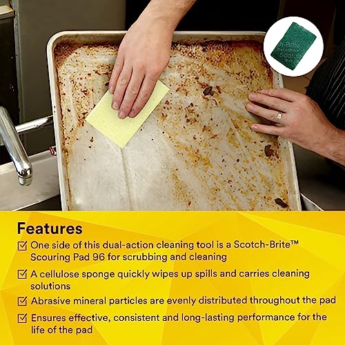 3M Scotch-Brite Professional Medium Duty 2-in-1 Scrub Sponge Pad (7.5x10cm, 2N)