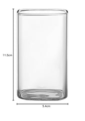 CELLO Roma Square Glass Tumblers | Borosilicate Glass | Water or Juice Glass | Set of 6 | 330ml | Clear