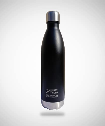 Cello Duro Swift Stainless Steel Double Walled Water Bottle, Hot and Cold, 750ml, 1pc, Black