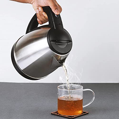 CELLO Quick Boil Electric Kettle 1.5 Litre, Silver | Tea Kettle | Portable Stainless Steel Kettle For Travel | Ideal For Boiling Water, Making Tea & Coffee, Instant Noodles, Soup, 1350 Watts
