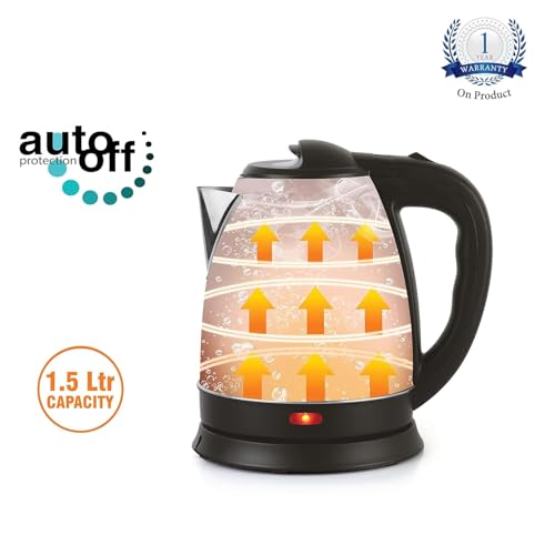 CELLO Quick Boil Electric Kettle 1.5 Litre, Silver | Tea Kettle | Portable Stainless Steel Kettle For Travel | Ideal For Boiling Water, Making Tea & Coffee, Instant Noodles, Soup, 1350 Watts