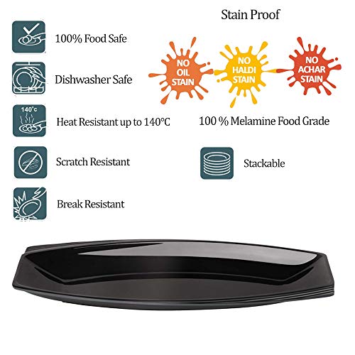 Milton Kabab Melamine Platter, 1 Piece, Black (12")