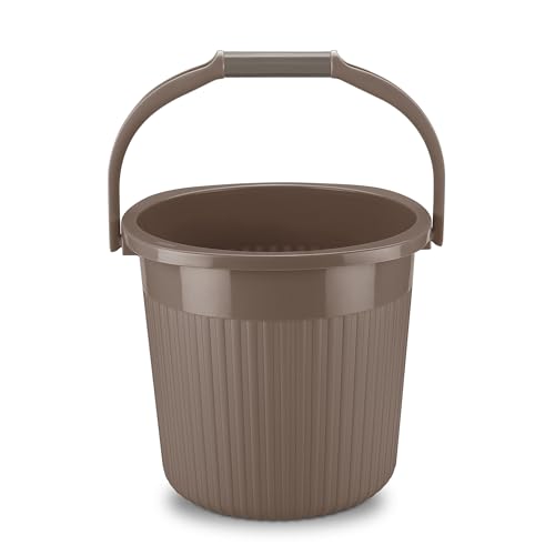 Milton Ritz 20 Plastic Bucket with Handle, 18 litres, Biskit | Home | Bathing | Storage | Bathroom | Multipurpose | Easy to Carry