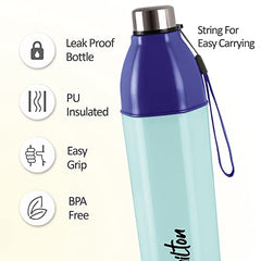 MILTON Essential Gift Set, Kool Hexone Insulated Bottle, 720 ml and Econa Inner Stainless Steel Insulated Lunch Box, 900 ml, Blue | Leak Proof | BPA Free | Easy to Carry | PU Insulated | Food Grade