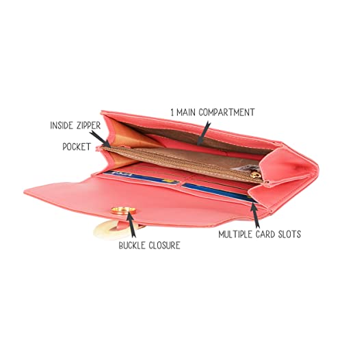 Baggit Women Pink Wallet Large Size | Ladies Stylish Sling Purse Bag | Credit Card Money Holder