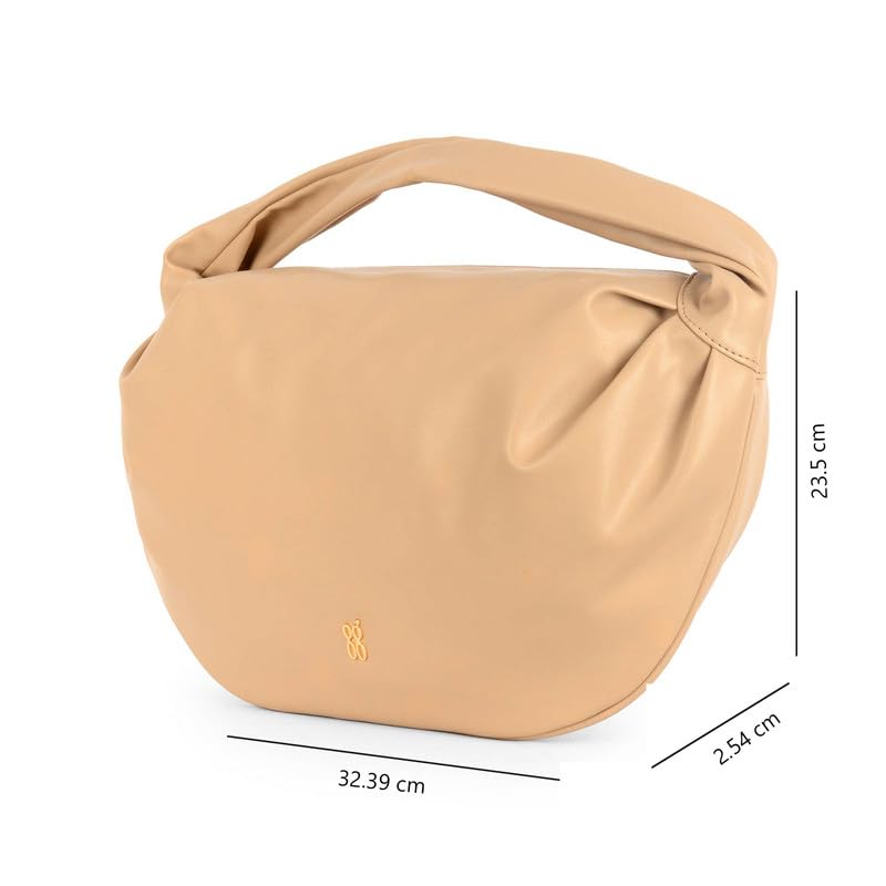 Baggit Women's Beige Solid Handcarry Bag With Zip Closure | Ladies Purse Handbag | Stylish Shoulder Bag|Gift for Women