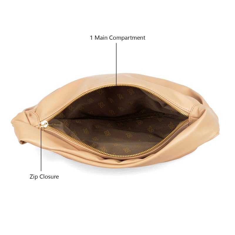Baggit Women's Beige Solid Handcarry Bag With Zip Closure | Ladies Purse Handbag | Stylish Shoulder Bag|Gift for Women