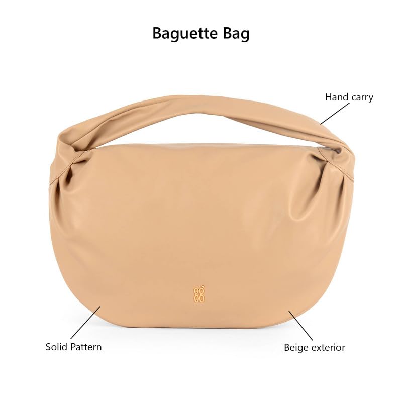 Baggit Women's Beige Solid Handcarry Bag With Zip Closure | Ladies Purse Handbag | Stylish Shoulder Bag|Gift for Women