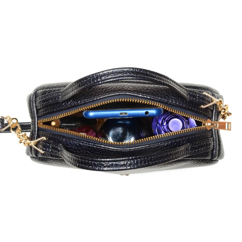 Baggit Women's Stylish Textured Blue Satchel Bag For Women | Ladies Purse Handbag | Stylish Shoulder Bag | Stylish Crossbody Bags For Women | Dual Carry Sling Bag (Dark Blue)