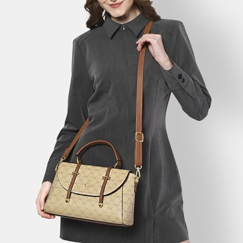 Lavie Women's Mono Beech Flap Satchel Bag | Satchel Handbag for Work | Ladies Purse | Stylish Shoulder Bag | Gift for Women - Goyalsons ShopMax