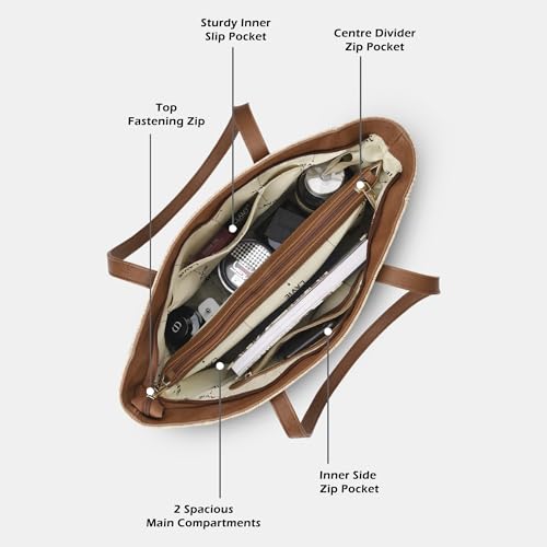 Lavie Women's Mono Betula Tote Handbag for Women | Tote Bag for Work | Ladies purse | Stylish Shoulder Bag | Gift For Women