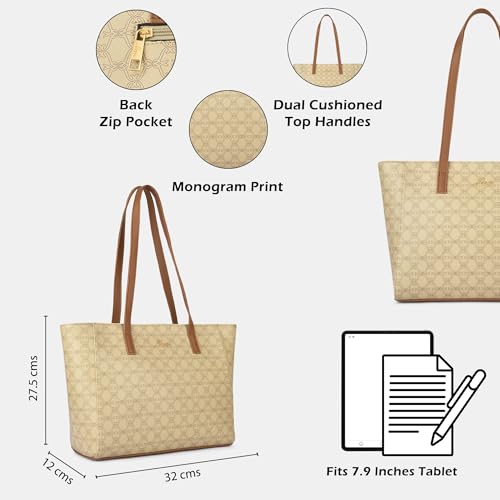 Lavie Women's Mono Betula Tote Handbag for Women | Tote Bag for Work | Ladies purse | Stylish Shoulder Bag | Gift For Women