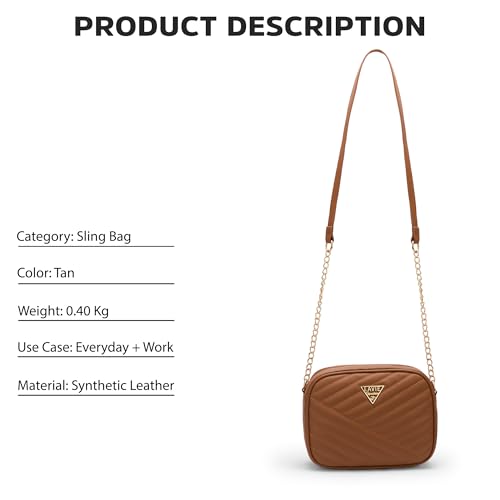 Lavie Signature Dallas Woman's Box Crossbody Sling Bag | Ladies Purse Handbag | Gift for Women - Goyalsons ShopMax