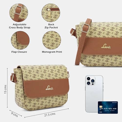 Lavie Woman's Broxa Flap Crossbody Sling Bag | Ladies Purse Handbag | Gift for Women