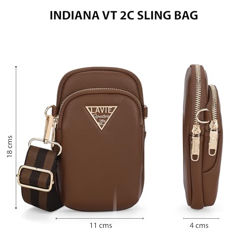 Lavie Signature Indiana Women's Vertical 2C Crossbody Sling Bag | Ladies Purse Handbag | Gift for Women - Goyalsons ShopMax